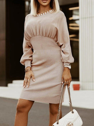 Shop Round Neck Lantern Sleeve Dress Now On Klozey Store - Trendy U.S. Premium Women Apparel & Accessories And Be Up-To-Fashion!