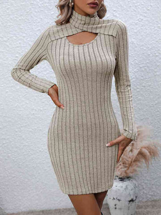 Shop Long Sleeve Ribbed Sweater Dress Now On Klozey Store - Trendy U.S. Premium Women Apparel & Accessories And Be Up-To-Fashion!