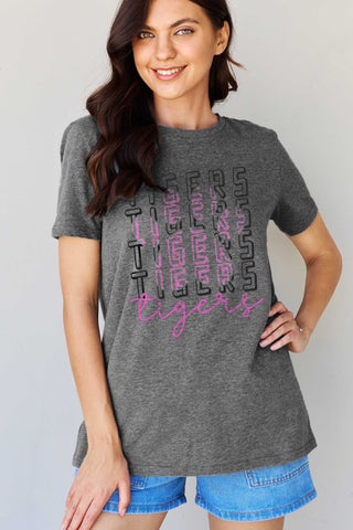 Shop Simply Love Full Size TIGERS Graphic Cotton Tee Now On Klozey Store - Trendy U.S. Premium Women Apparel & Accessories And Be Up-To-Fashion!