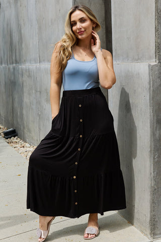 Shop Heimish So Easy Full Size Solid Maxi Skirt Now On Klozey Store - Trendy U.S. Premium Women Apparel & Accessories And Be Up-To-Fashion!