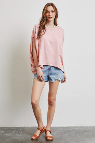 Shop HEYSON Full Size Garment-Dyed Boat Neck Oversized Top Now On Klozey Store - Trendy U.S. Premium Women Apparel & Accessories And Be Up-To-Fashion!