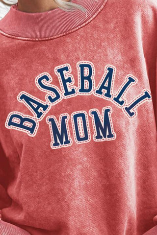 Shop BASEBALL MOM Graphic Drop Shoulder Sweatshirt Now On Klozey Store - Trendy U.S. Premium Women Apparel & Accessories And Be Up-To-Fashion!