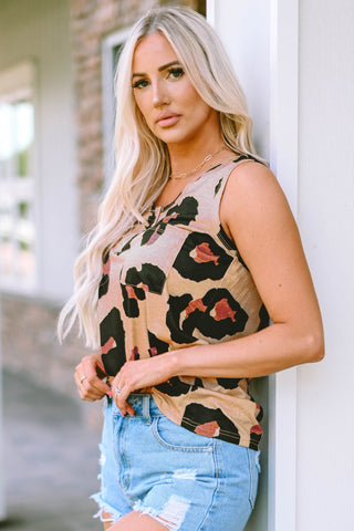 Shop Leopard Print Round Neck Tank Now On Klozey Store - Trendy U.S. Premium Women Apparel & Accessories And Be Up-To-Fashion!