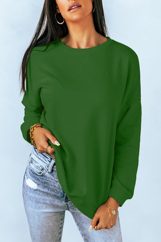 Shop Round Neck Dropped Shoulder Sweatshirt Now On Klozey Store - Trendy U.S. Premium Women Apparel & Accessories And Be Up-To-Fashion!