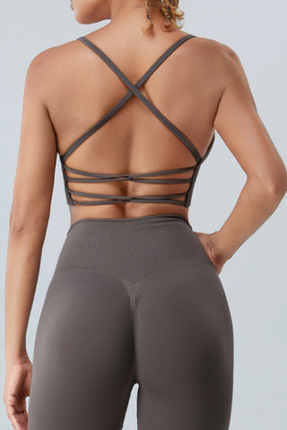 Shop Crisscross Spaghetti Strap Active Bra Now On Klozey Store - Trendy U.S. Premium Women Apparel & Accessories And Be Up-To-Fashion!